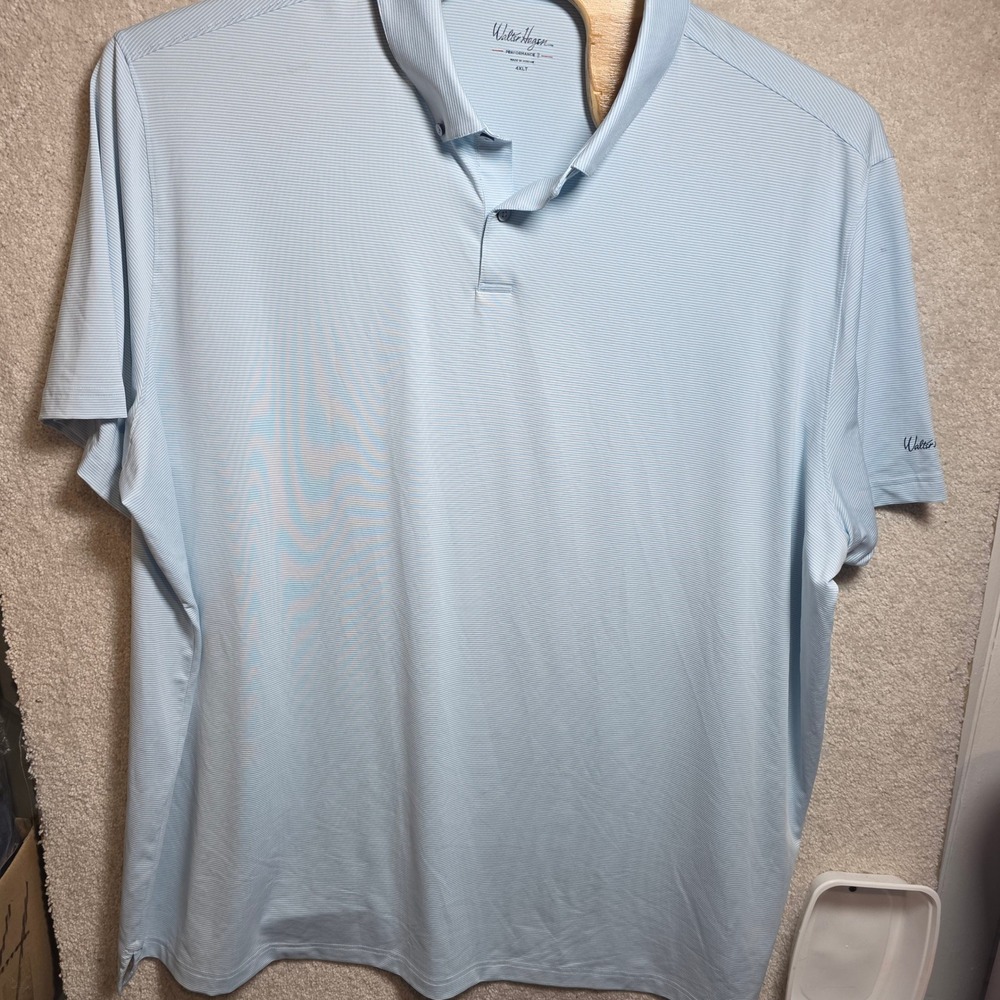 Walter Hagen Polo Shirt Mens 4XLT Blue White Striped Stretch Performance NWT - Picture 12 of 14